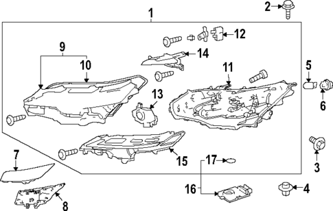 Headlamp Components for 2023 Lexus RX500h #1