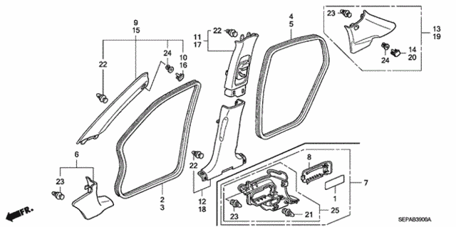 Pillar Garnish for 2008 Acura TL #0