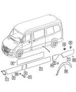 1RP87XDVAA - Exterior Ornamentation: Fender Molding, Left for Mopar Image