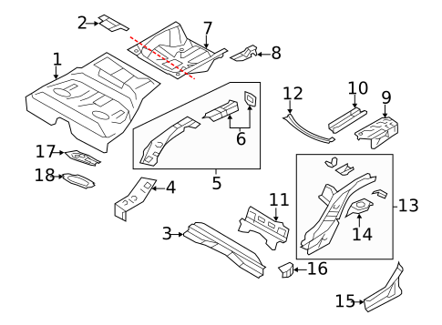 Rear Floor & Rails for 2011 Subaru Impreza #0