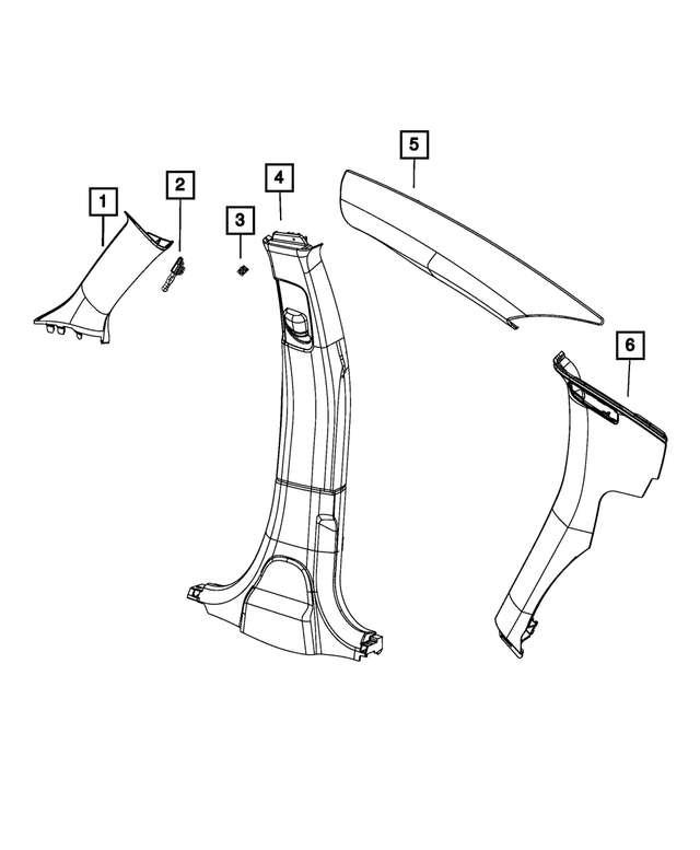 « 1KL53ML2AD – Interior Trim : Intérieur De Montant C Panneau, Côté Gauche pour Mopar Image »