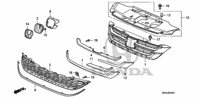 Front Grille ('10-) for 2011 Honda CR-V #0
