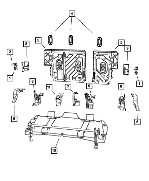 Rear Seats - Second Row - Adjusters, Recliners, Shields and Risers for 2012 Dodge Caliber #0