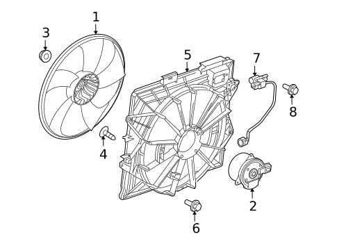 Cooling Fan, Clutch & Motor for 2009 Cadillac STS #0