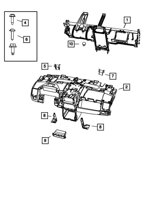 68102167AA - Interior Trim: Instrument Panel Reinforcement for Mopar Image