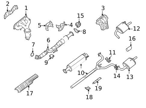 Exhaust Components for 2009 Nissan Altima #1