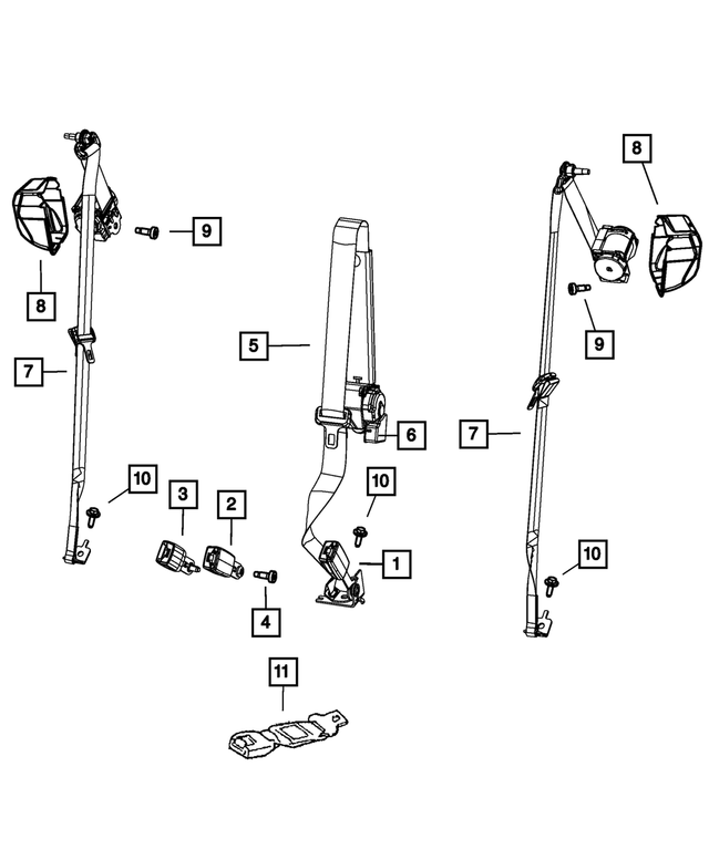 1GE37DX9AA - Restraints: Rear Inner Seat Belt, Left for Mopar Image image