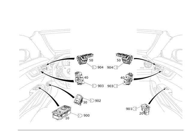 1729056900 - Electrical System: Switch Block for Mercedes-Benz: C250, C350, C63 AMG, SL400, SL450, SL550, SL63 AMG, SL65 AMG Image image