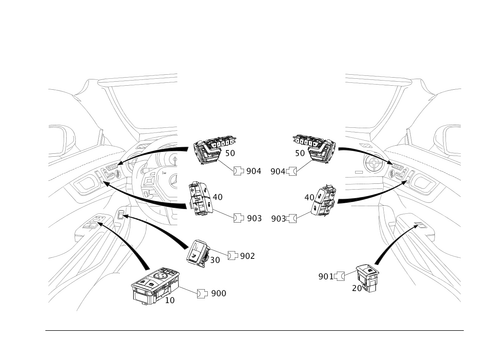 Switch in Door Trim Panel for 2008 Mercedes-Benz SL65 AMG #0
