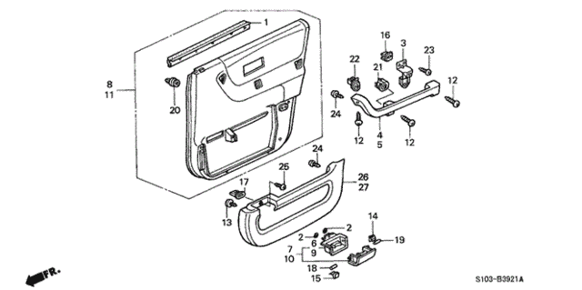 Rear Door Lining (2) for 2000 Honda CR-V #0