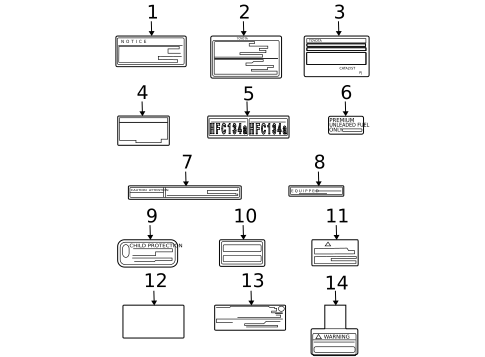 Labels for 2005 Lexus ES330 #0