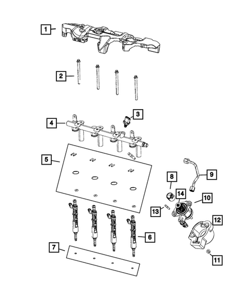 Fuel Rail and Injectors for 2024 Jeep Wrangler #0