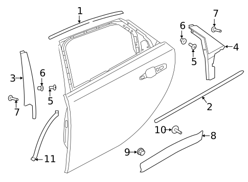 Exterior Trim - Rear Door for 2017 Jaguar F-Pace #0