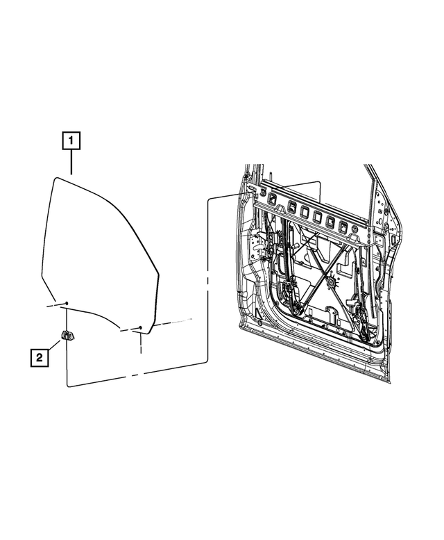 68700436AA - Glass: Front Door Glass, Right for Mopar Image