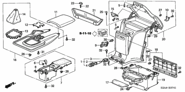 Console ('04-'06) for 2005 Honda S2000 #0
