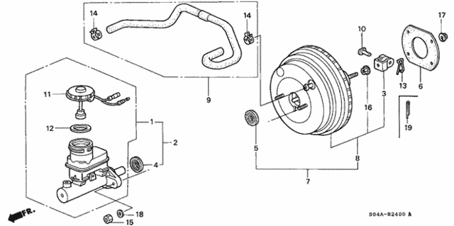 Brake Master Cylinder  - Master Power for 2000 Honda Civic #0