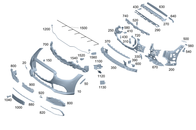 2238802600 - Bumper/Fender/Hood: Trim, Bumper for Mercedes-Benz: 350SD, S500, S63 AMG E Performance Image image