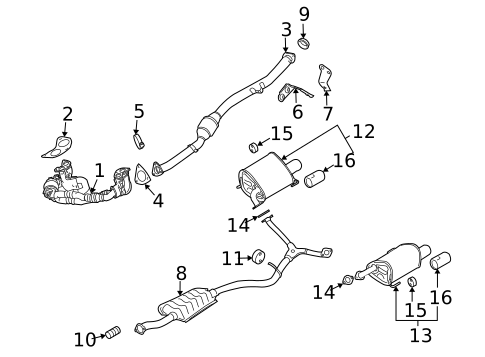 Exhaust Components for 2009 Subaru Outback #1