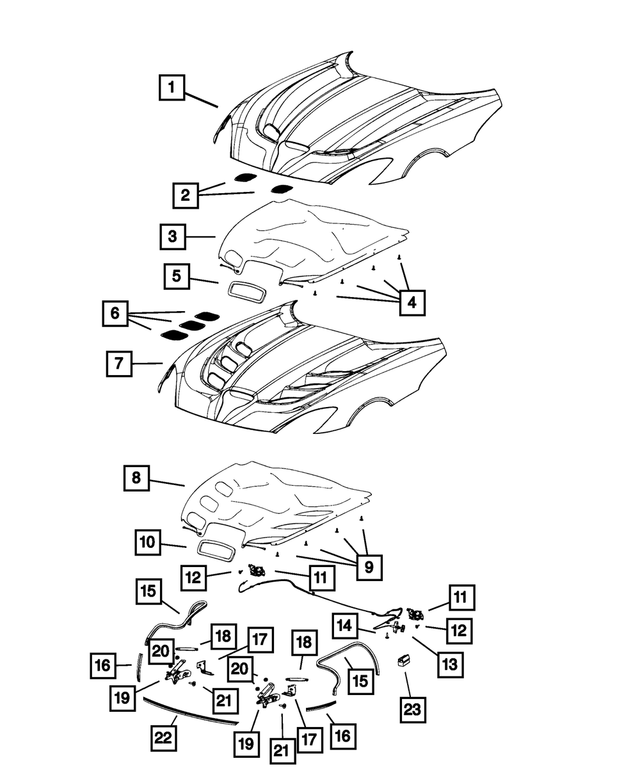 68199795AD - Body Sheet Metal Except Doors: Hood Silencer for Mopar Image