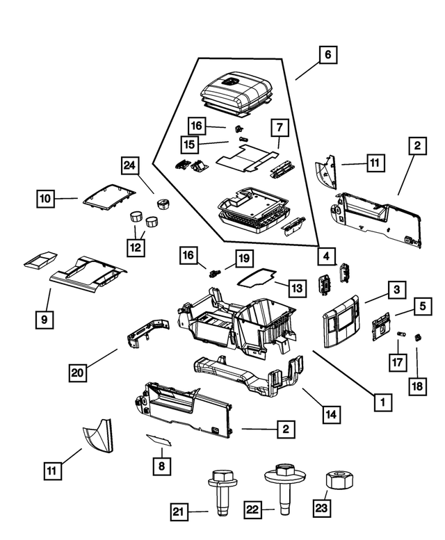 1NN14DK2AB - Interior Trim: Base Console for Mopar Image image