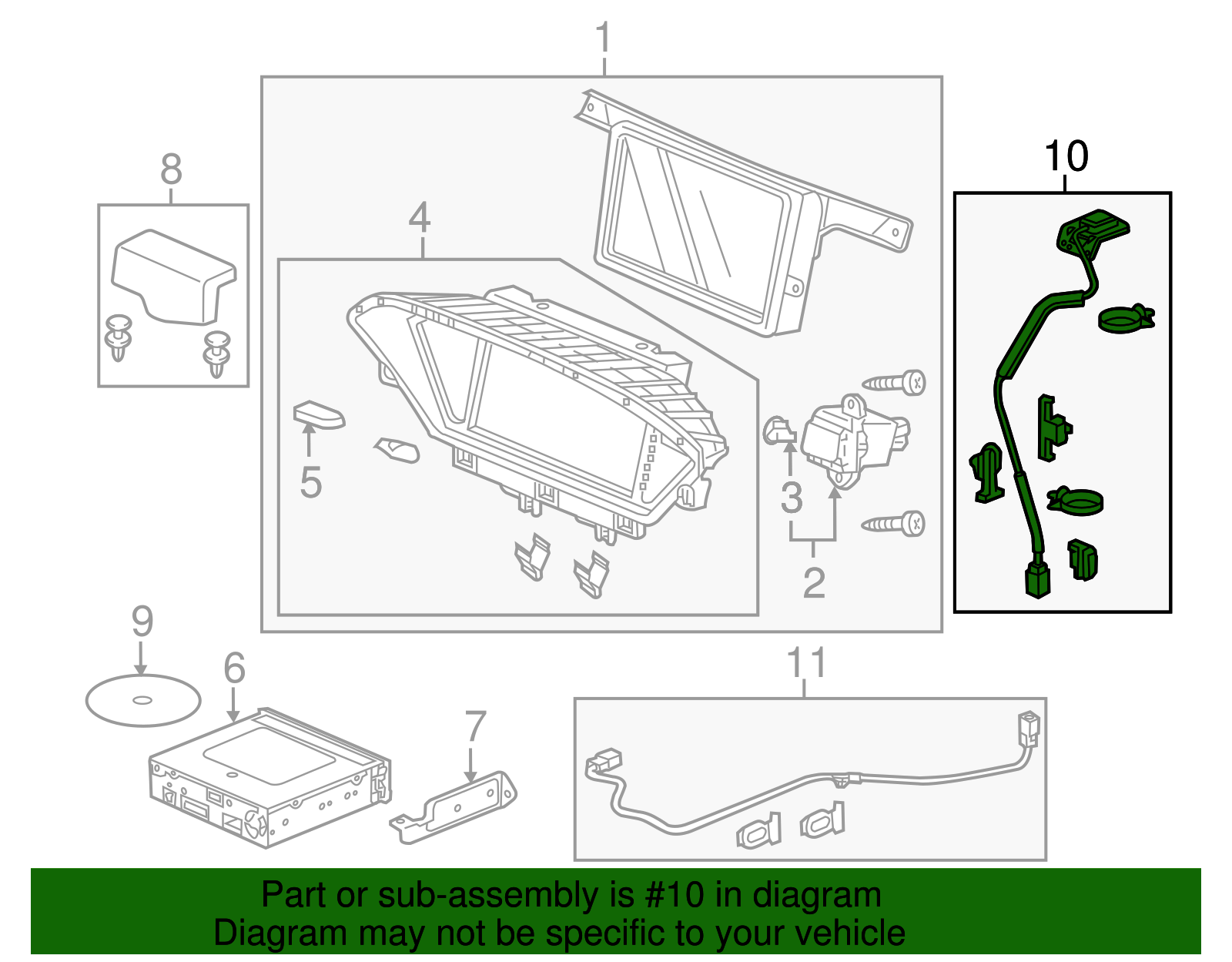 39835-SZA-A11 - 2012-2015 Honda Pilot - Antenna Assembly GPS | Genuine ...