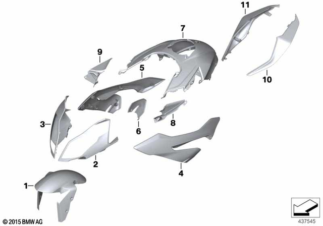 46638545367 - Body Equipment: Trim Panel, Side Section, Right Inner - Racing-red for BMW-Motorrad Image