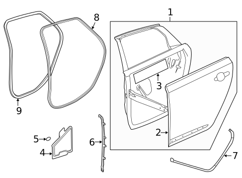 Door & Components for 2017 Cadillac XTS #1