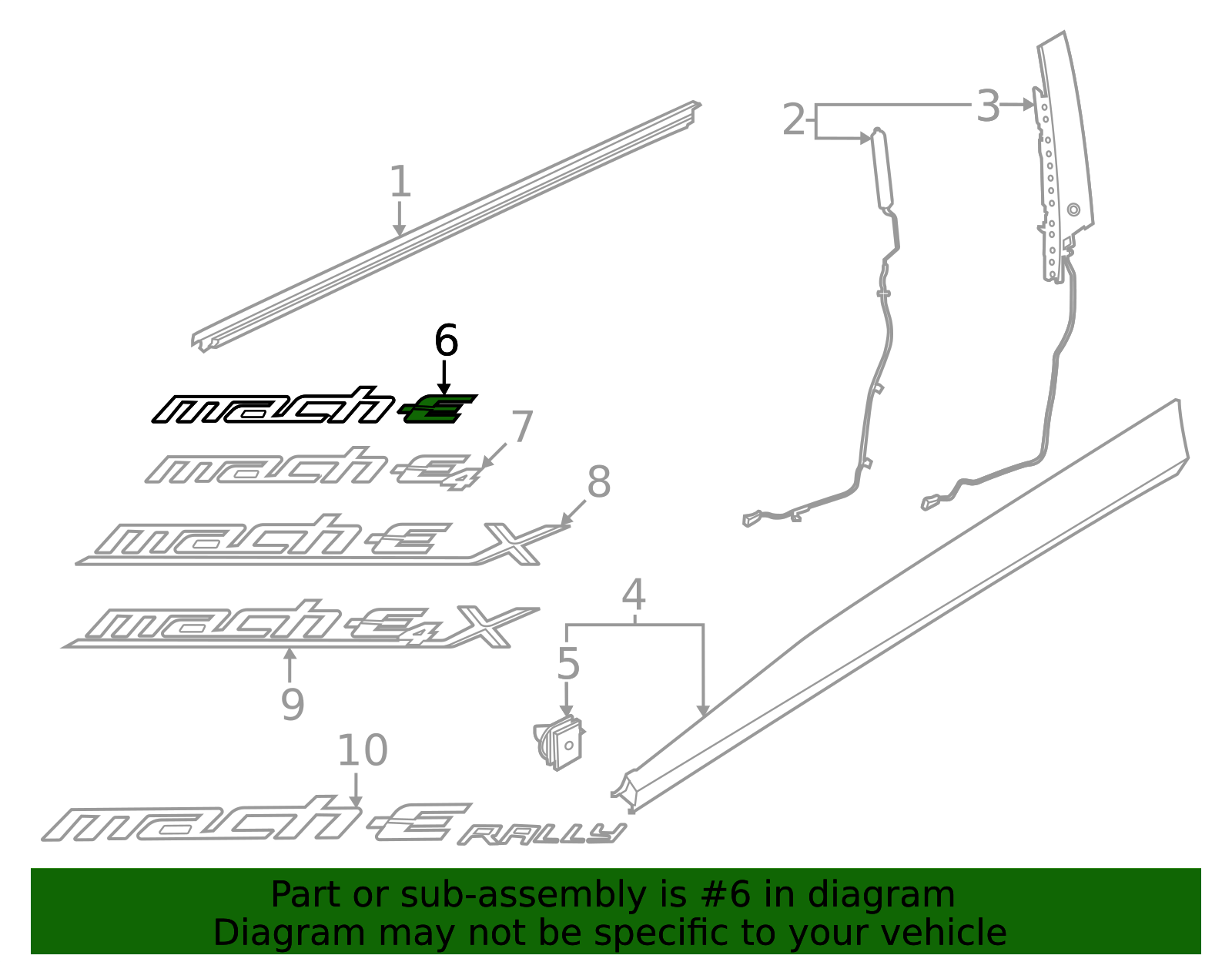 2021-2025 Ford Mustang Mach-E Hatch Emblem LJ8Z-16720-A | OEM Parts Online