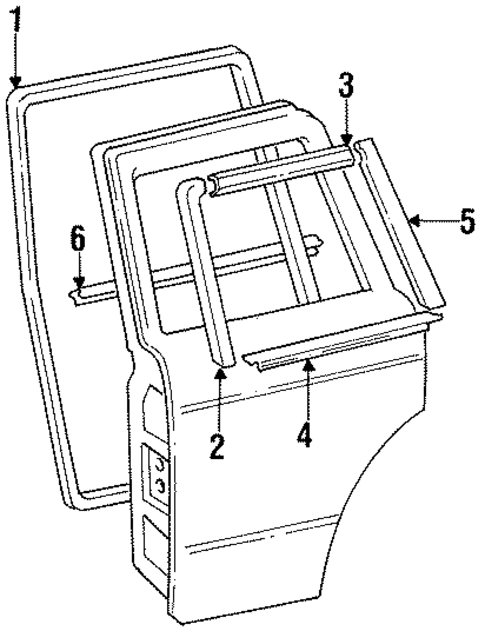 Exterior Trim - Rear Door for 1986 Toyota Land Cruiser #0