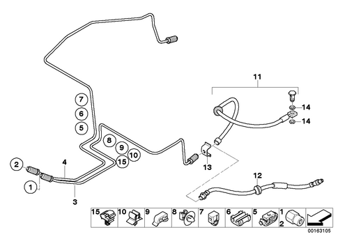 Brake Pipe Rear for 2005 Mini Cooper S #0