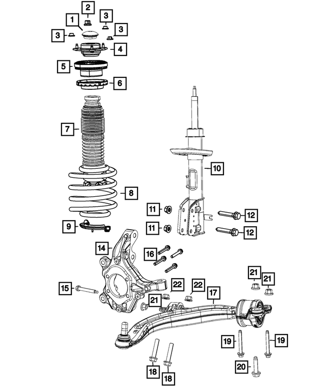 68297682AB - Front Suspension: Suspension Strut Cap for Mopar Image image