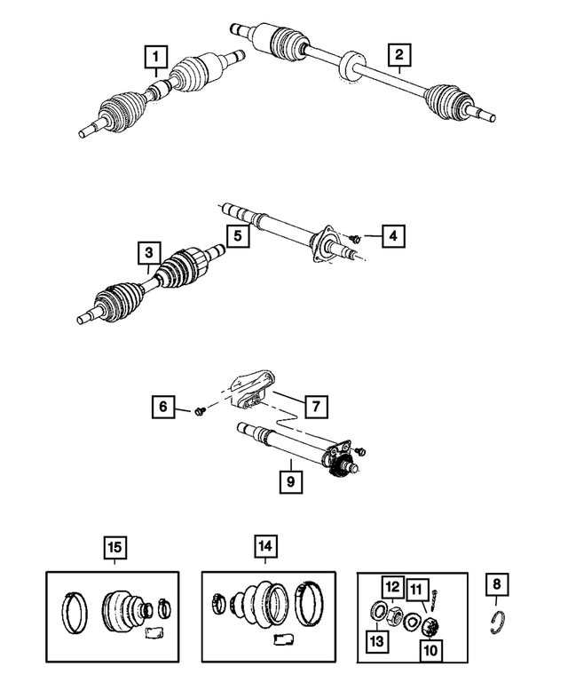 R4668936AC - Front Wheel Drive; Differential and Drive Line: Axle Half Shaft, Remanufactured, Right for Mopar Image