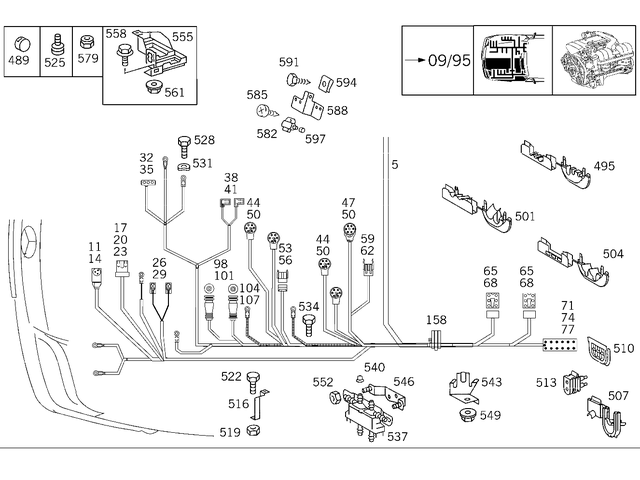 1295407506 - Electrical Equipment and Instruments: Electric Line for Mercedes-Benz: 500SL Image image