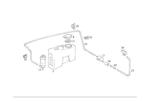 Rear Panel Door Pane Washer for 1988 Mercedes-Benz 300TE #0