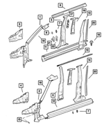 55235621AD - : Front Pillar, Left for Mopar Image