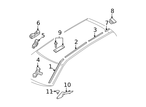 Exterior Trim - Roof for 2003 Volvo XC70 #0