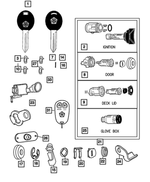 5019606AA - Wiper/Lock Cylinder and Keys: Deck Lid Return Spring for Mopar Image