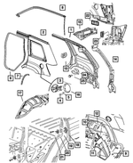 55399016AB - Body Sheet Metal Except Doors: Body Side Seal, Right for Mopar Image