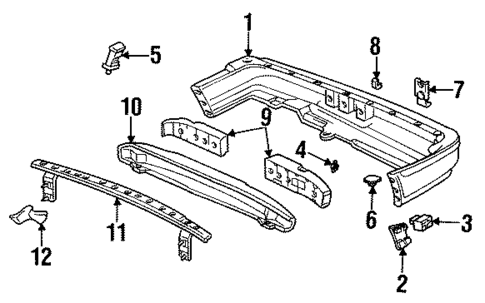 Bumper & Components - Rear for 1994 Acura Vigor #0