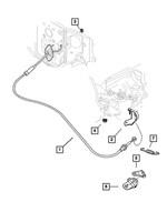 52110004AF - Automatic Transmission 4 Speed: Shift Cable for Dodge: Dakota, Durango Image