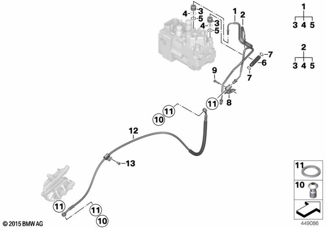 34327680656 - Brakes: Brake Circuit Pipe, Rear -  for BMW-Motorrad Image