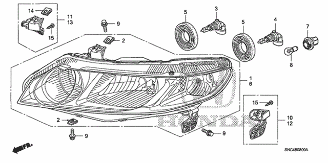 Headlight for 2006 Honda Civic #0