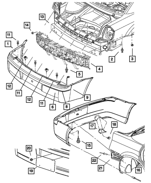 Rear Bumper and Fascia for 2005 Dodge Magnum #1