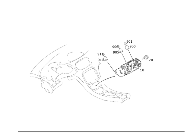 2308301085 - Heating and Ventilation: Operating Unit for Mercedes-Benz: SL500, SL55 AMG, SL550, SL600, SL63 AMG, SL65 AMG Image image