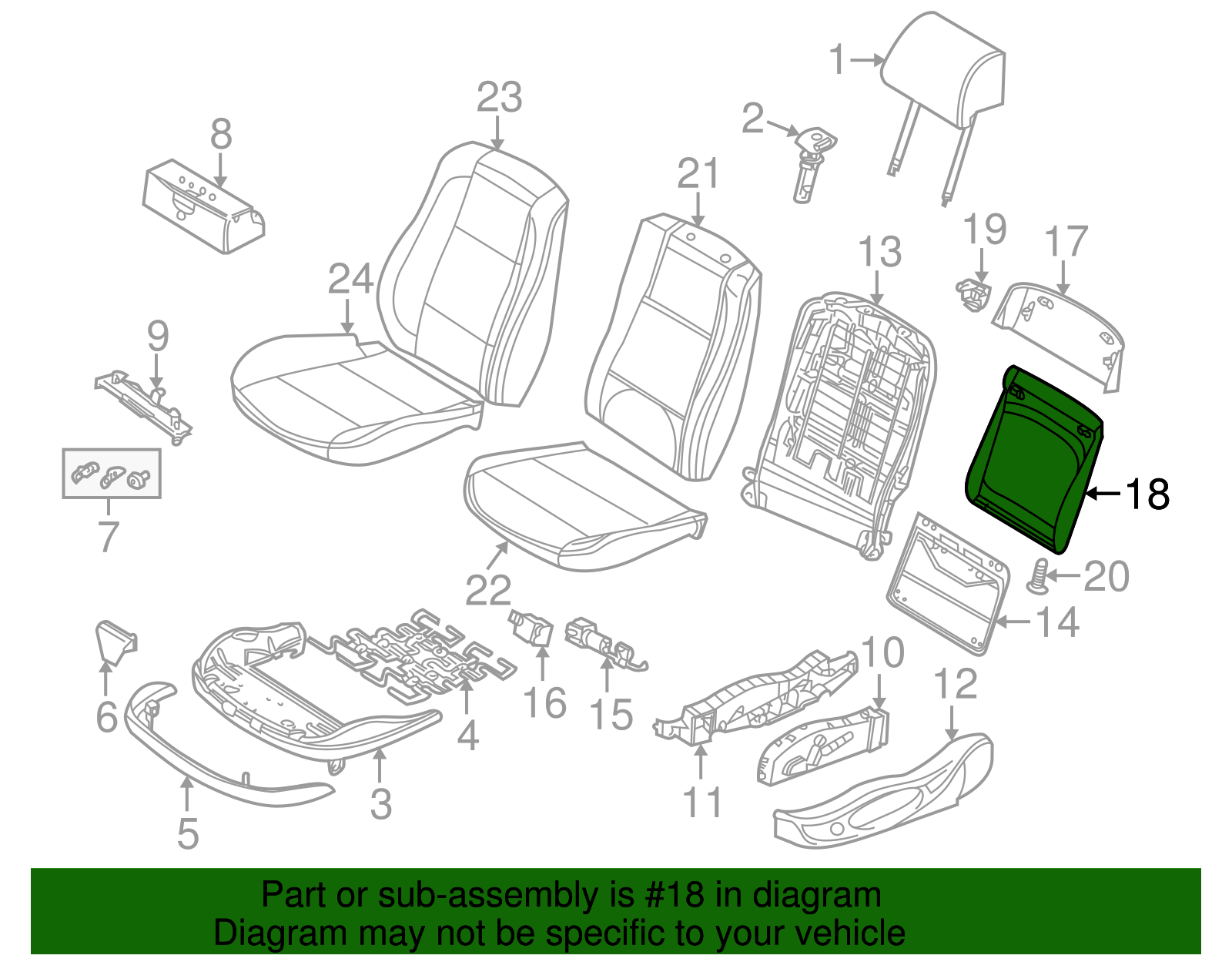 Seat Back Panel - BMW (52-10-7-004-738)