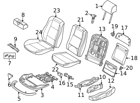 Front Seat Components for 2000 BMW X5 #1