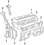 E9TZ1002537A - Body: Outer Windshield Pillar for Ford: Bronco II, Ranger Image