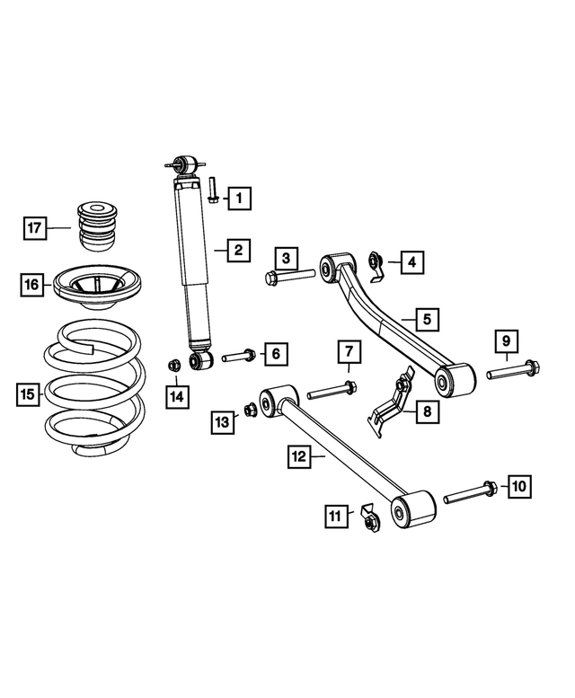 68210452AC - Rear Suspension: Suspension Shock Absorber Kit for Mopar Image