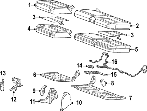 Rear Seat Components for 2024 GMC Hummer EV Pickup #1