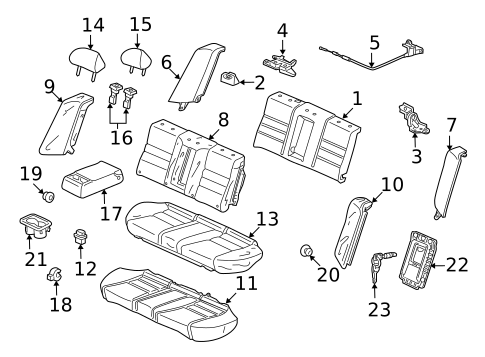 Rear Seat Components for 2012 Honda Accord #0